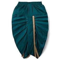 Babyhug Cotton Woven Full Sleeves Kurta Dhoti Set with Borcade Jacket & Floral Embroidery - Teal Blue - Image 7