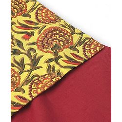 Babyhug Cotton Woven Full Sleeves Solid Kurta & Pajama Set with Floral Print Jacket - Red & Yellow - Image 20