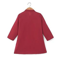 Babyhug Cotton Woven Full Sleeves Solid Kurta & Pajama Set with Floral Print Jacket - Red & Yellow - Image 24