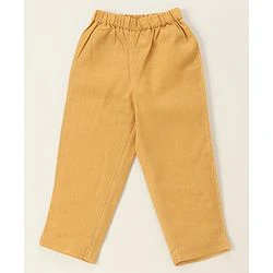 Babyhug Cotton Woven Full Sleeves Solid Kurta & Pajama Set with Waist Coat Floral Print- Mustard Yellow - Image 4