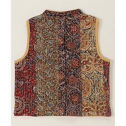 Babyhug Cotton Woven Full Sleeves Solid Kurta & Pajama Set with Waist Coat Floral Print- Mustard Yellow - Image 7