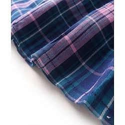 Babyhug Cotton Woven Full Sleeves Yard Dyed Checkered Frock - Blue - Image 8