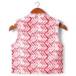 Babyhug Cotton Woven Mandarin Collar Full Sleeves Kurta Dhoti Set With Textured Print Jacket - Red - Image 3