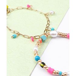Babyhug Free Size Neck Piece & Bracelet Set- Multicolor - Image 3