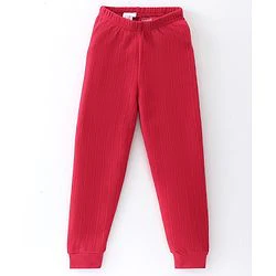 Babyhug  Full Length Legging Thermal with Striped Design  - Red - Image 16