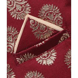 Babyhug Full Sleeves Kurta & Dhoti With Jacket Embroidery Detailing - Cream Maroon - Image 9
