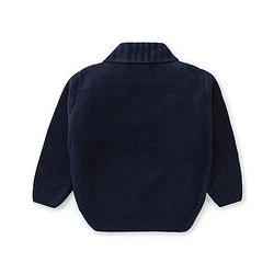 Babyhug Full Sleeves Sweater with Cable Knit Design - Navy - Image 12