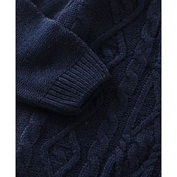 Babyhug Full Sleeves Sweater with Cable Knit Design - Navy - Image 8