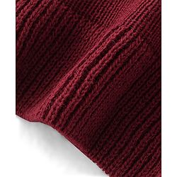 Babyhug Full Sleeves Sweater With Sequin Heart Detailing- Maroon - Image 4