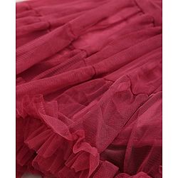 Babyhug Knee Length Party Wear Skirt Solid Color - Maroon - Image 5