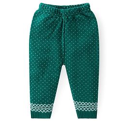 Babyhug Knit Full Sleeves Front Open Sweater Set with Polka Dot Design - Green - Image 4