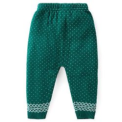 Babyhug Knit Full Sleeves Front Open Sweater Set with Polka Dot Design - Green - Image 5