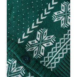 Babyhug Knit Full Sleeves Front Open Sweater Set with Polka Dot Design - Green - Image 6