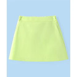 Babyhug Knit Full Sleeves Solid Color Top & Skirt Set with light Jacket- Light Green - Image 7