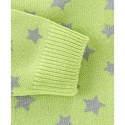 Babyhug Knit Full Sleeves Sweater With Star Print - Green - Image 5