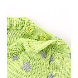 Babyhug Knit Full Sleeves Sweater With Star Print - Green - Image 9
