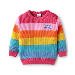 Babyhug Knitted Full Sleeves Pullovers Striped Sweater - Multicolor - Image 17