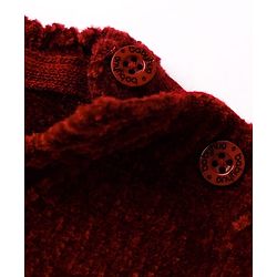 Babyhug Knitted Full Sleeves Soft Chenille Yarn Pullover Sweater With Sequin Detailing - Maroon - Image 5