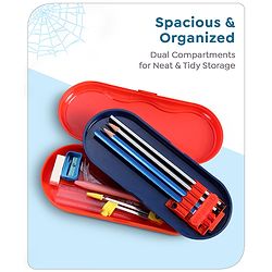Babyhug Marvel Spiderman 3D Pencil Box|School Supplies Stationery Organiser|Birthday Return Gift for Kids- Red - Image 3