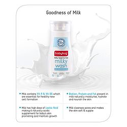 Babyhug Milk Protein Formula Daily Head To Toe Milky Wash No Tear Formula 2 In 1 Shampoo & Body Wash Pack of 2 - 200 ml Each - Image 4