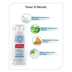 Babyhug Milk Protein Formula Daily Head To Toe Milky Wash No Tear Formula 2 In 1 Shampoo & Body Wash Pack of 2 - 200 ml Each - Image 5
