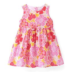 Babyhug Poplin Half Sleeves Shrug with Frock - White & Pink - Image 8