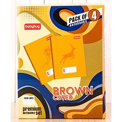 Babyhug Premium Brown Cover Four Lines Exercise Book Set Pack of 4 - 172 Pages Each - Image 10