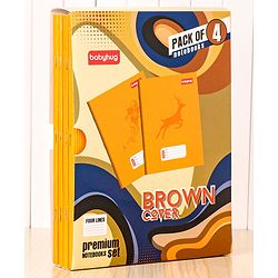 Babyhug Premium Brown Cover Four Lines Exercise Book Set Pack of 4 - 172 Pages Each - Image 9