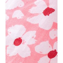 Babyhug Rayon Woven Full Sleeves Floral Printed Frock with Frill Detailing - Pink - Image 4