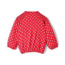 Babyhug Rayon Woven Full Sleeves Polka Dot Printed Top - Red - Image 19