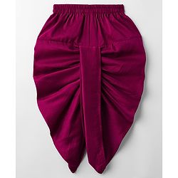 Babyhug Rayon Woven Full Sleeves Solid Kurta Dhoti Set with Sequenced Nehru Jacket - Magenta Pink - Image 7