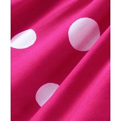 Babyhug Rayon Woven Sleeveless Top With Bow Applique & Polka Dot Print- Pink - Image 3