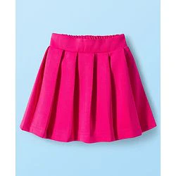 Babyhug Scuba Woven Full Sleeves Solid Jacket & Skirt With Inner Top - Dark Pink - Image 35