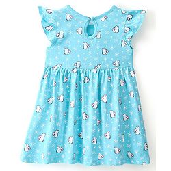 Babyhug Short Sleeves Cotton Knit Bunny Printed Frocks Pack of 3 - Multicolor - Image 5