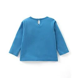 Babyhug Single Jersey Cotton Knit Full Sleeves Night Suit With Butterfly Print - Blue - Image 3