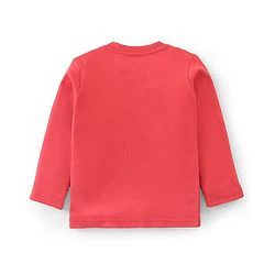 Babyhug Single Jersey Cotton Knit Full Sleeves Night Suit with Truck Print - Red - Image 3