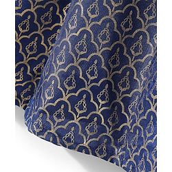 Babyhug Sleeveless Foil Printed Long Ethnic Dress with Embroidered Net Jacket - Navy - Image 6