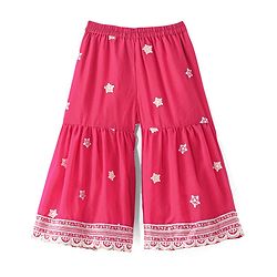 Babyhug Sleeveless  Top With Sharara & Floral Embroidered Jacket Set - Pink - Image 15