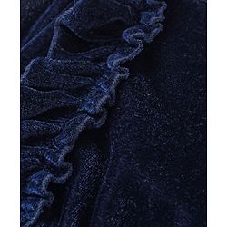 Babyhug Woven Full Sleeves Frock Floral Embroidery - Navy Blue - Image 7