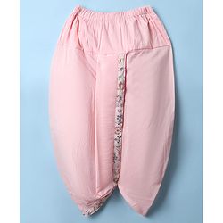 Babyhug Woven Full Sleeves Kurta Dhoti Set with Floral Embroidered Waistcoat - Pink - Image 15