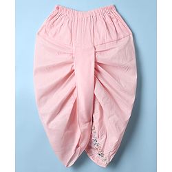 Babyhug Woven Full Sleeves Kurta Dhoti Set with Floral Embroidered Waistcoat - Pink - Image 7