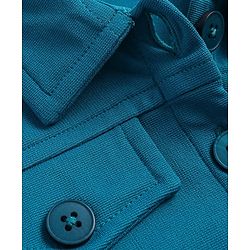 Babyhug Woven Full Sleeves Solid Colour Party Collared Top & Skirt Set with Pockets - Teal Blue - Image 21