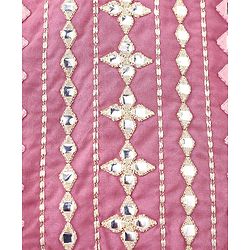 Babyhug Woven Three Fourth Sleeves Embroidered Top & Palazzo Set with Shrug Foil Embroidery - Rose Gold - Image 14