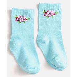 Cute Walk by Babyhug Ankle Length Socks With Floral & Polka Dot Design Pack of 3 - Dark Pink Blue & Pink - Image 5