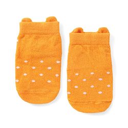 Cute Walk by Babyhug Anti Skid Ankle Length Antibacterial Knitted Striped & Polka Dots Design Socks Pack Of 3 - Blue White & Yellow - Image 4