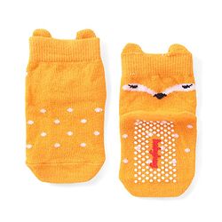 Cute Walk by Babyhug Anti Skid Ankle Length Antibacterial Knitted Striped & Polka Dots Design Socks Pack Of 3 - Blue White & Yellow - Image 5