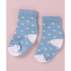 Cute Walk by Babyhug Cotton Knit Anti Bacterial Ankle Length Socks With Polka Dots & Bunny Print -  White - Image 6