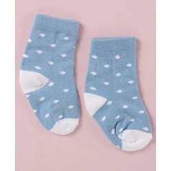 Cute Walk by Babyhug Cotton Knit Anti Bacterial Ankle Length Socks With Polka Dots & Bunny Print -  White - Image 7