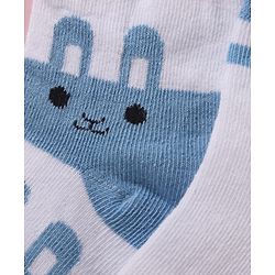 Cute Walk by Babyhug Cotton Knit Anti Bacterial Ankle Length Socks With Polka Dots & Bunny Print -  White - Image 8