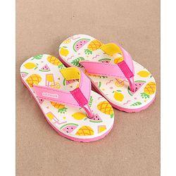 Cute Walk by Babyhug Flip Flops Fruits Print - Pink White (Strap Colour May Vary) - Image 10